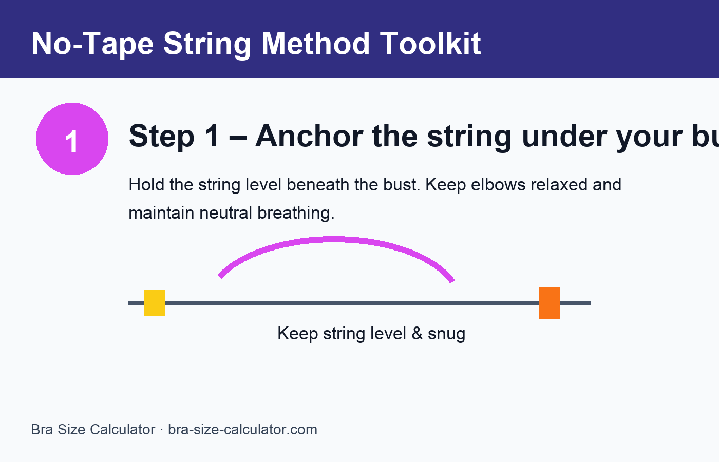 Anchor the string under your bust